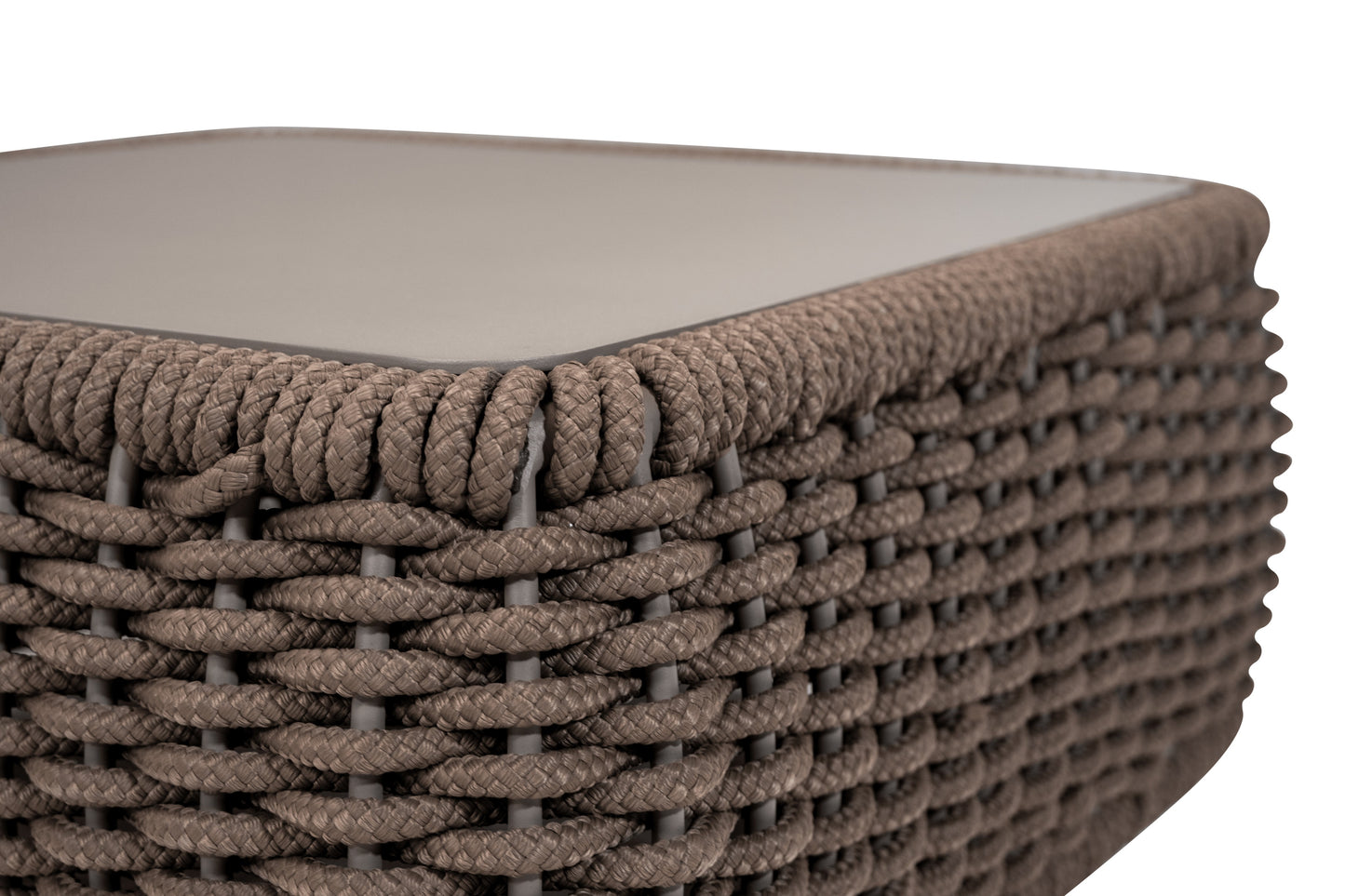 Caravela salon tafel taupe close up 2